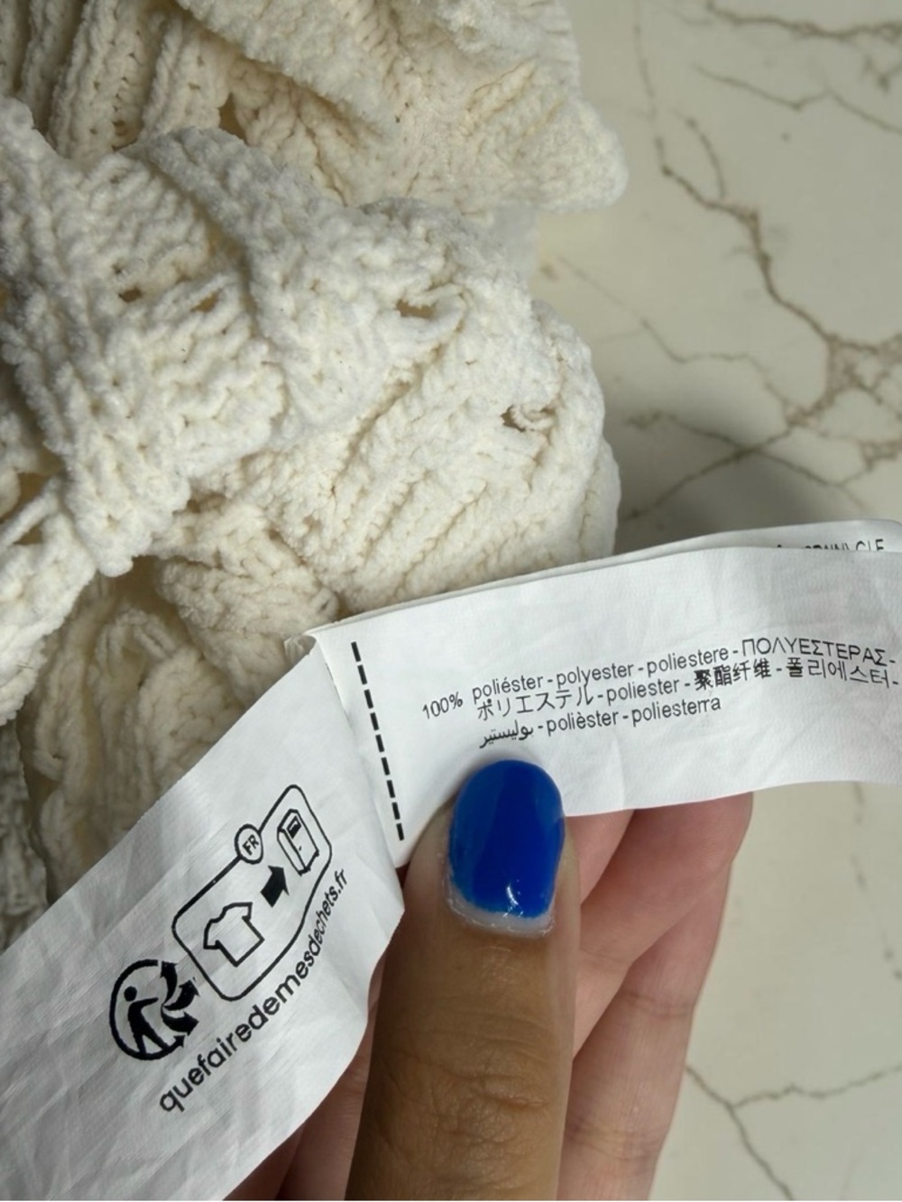 Zara Cream Ruffle-Knit Top - Picture 4 of 4